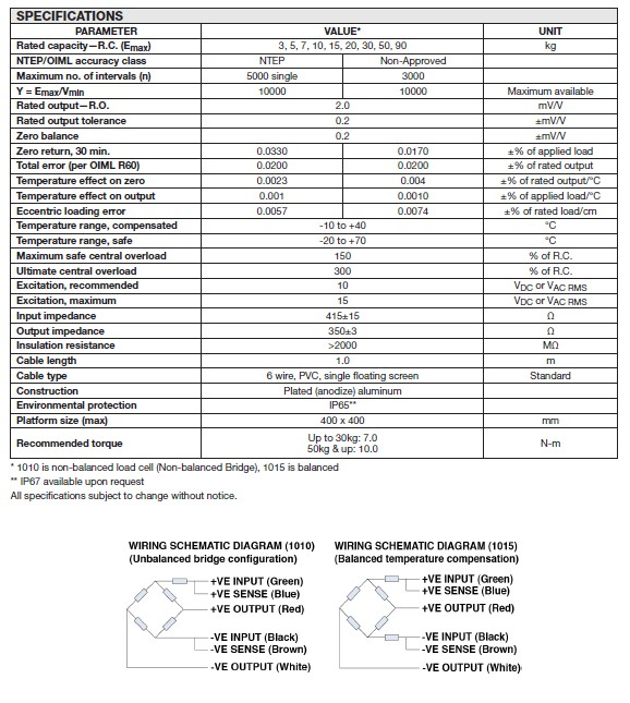 特迪亞稱重傳感器1015-3kg